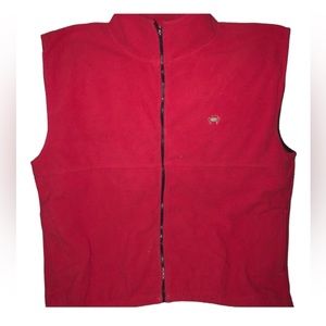 Red Fleece Vest XL Zipper Front w Pockets